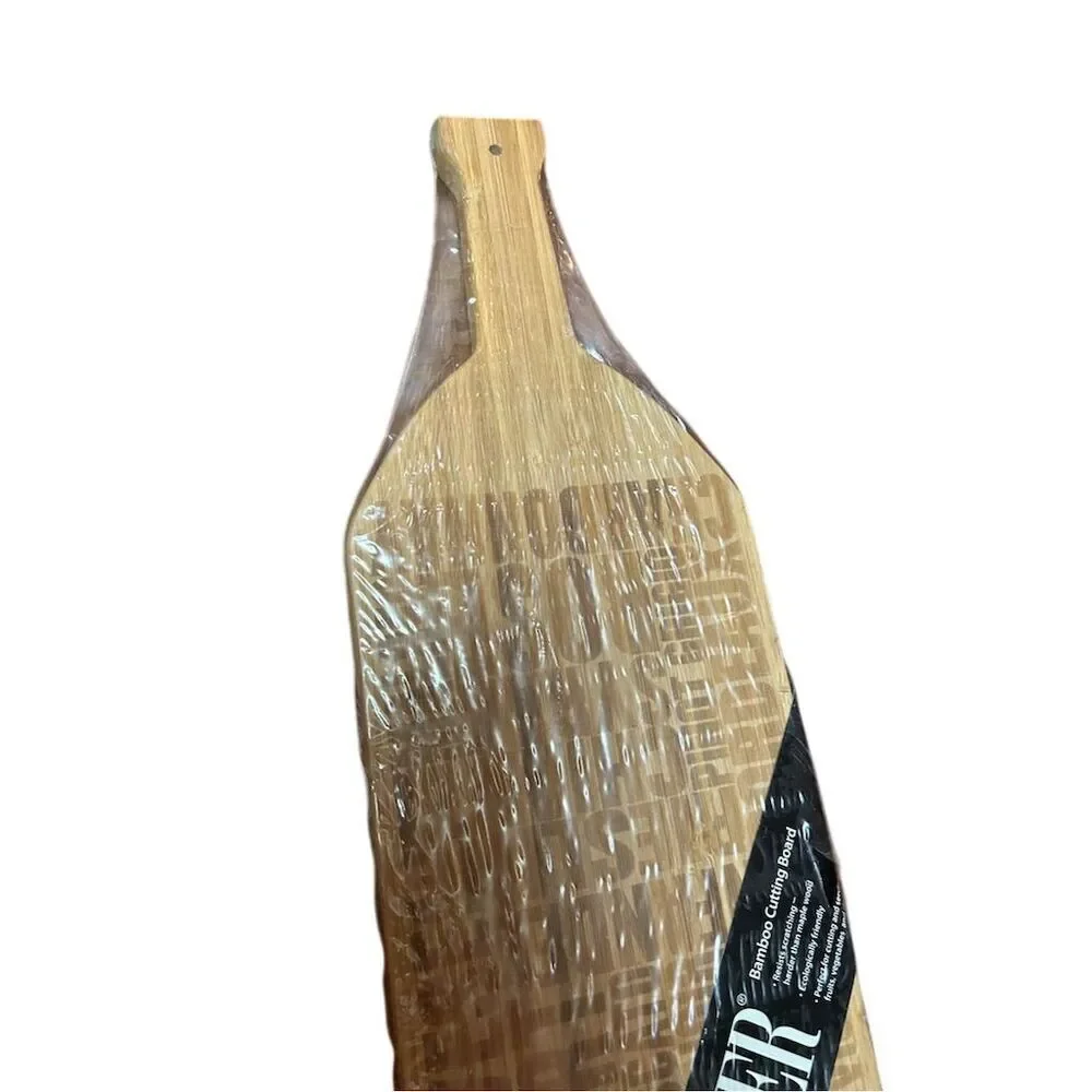 Sabatier Large Bamboo Cutting Board with Handle Brown wine bottle shaped
